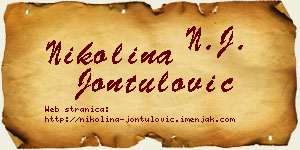 Nikolina Jontulović vizit kartica
